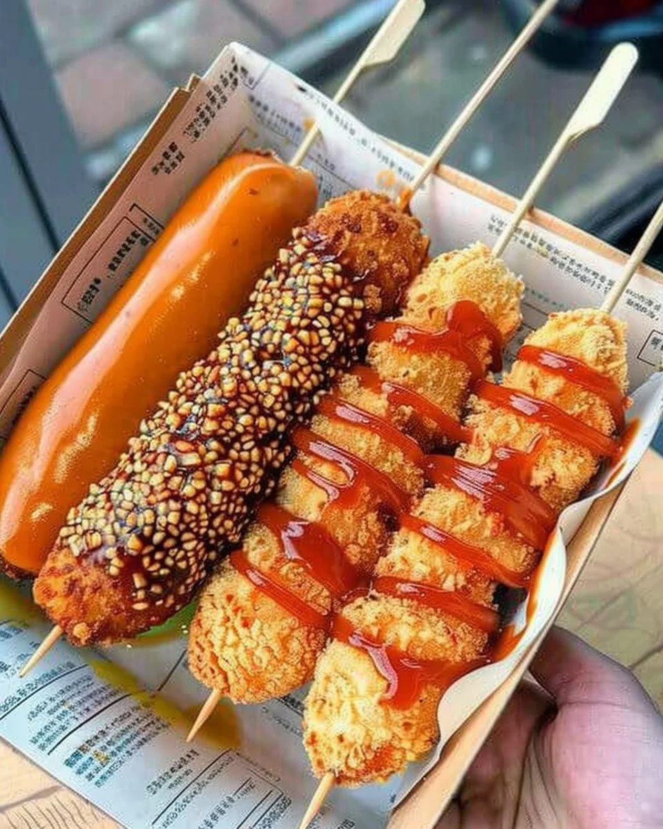 Imagen de un perro de maíz, un popular snack mexicano de maíz