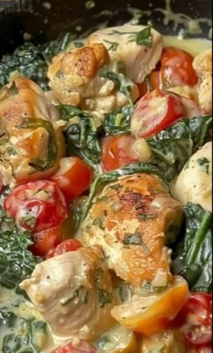 Plato de Pollo a la Toscana, una deliciosa receta italiana con pollo y hierbas