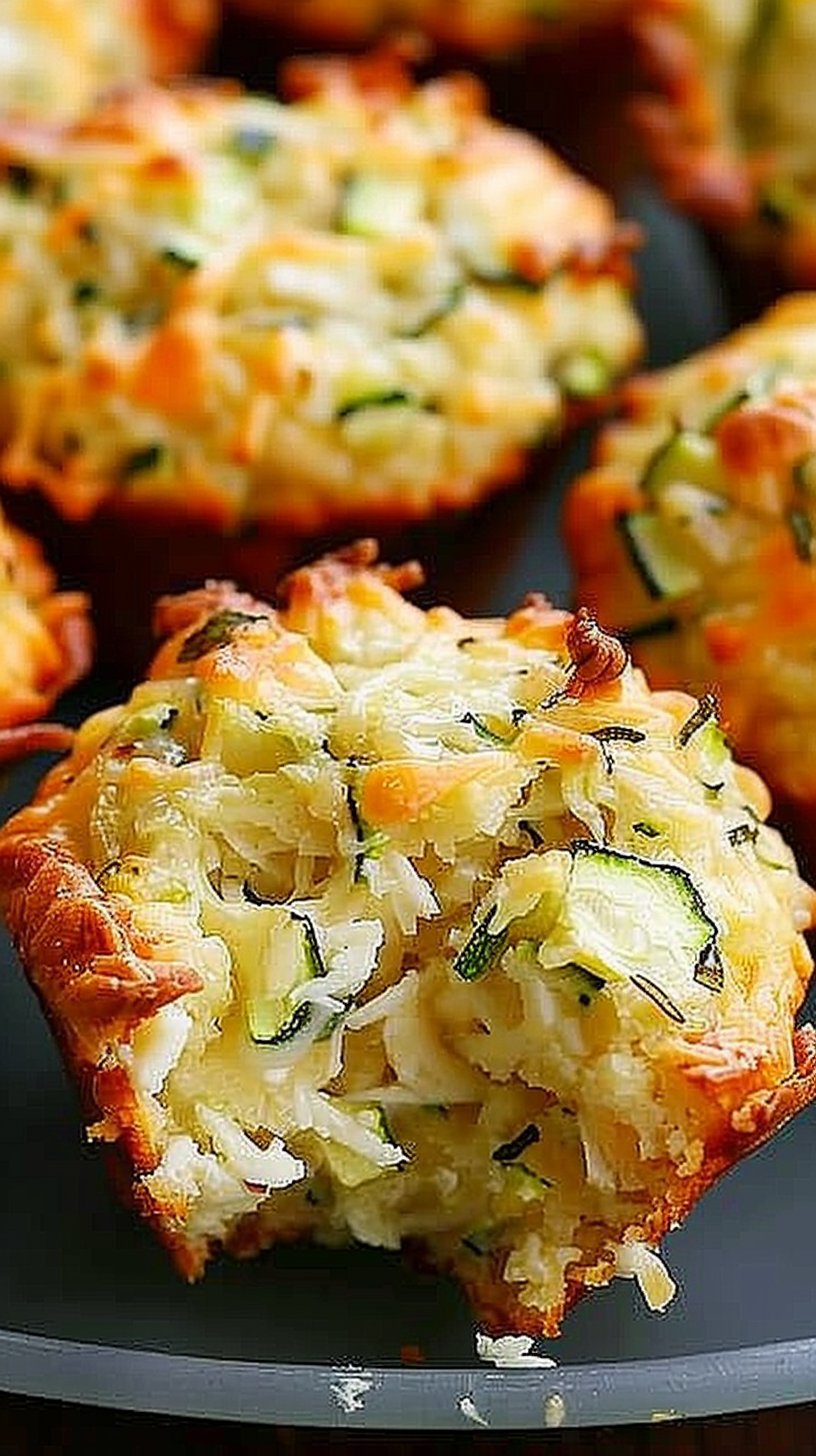 Muffins de Pollo, Queso y Calabacín | Snack Salado Fácil