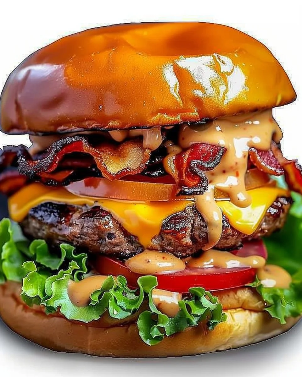 Cheeseburger deliciosa y saludable con ingredientes frescos