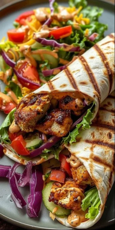 Shawarma de Pollo con Salsa de Ajo Cremosa