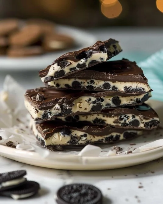 Tablets de chocolate con trozos de galleta Oreo.