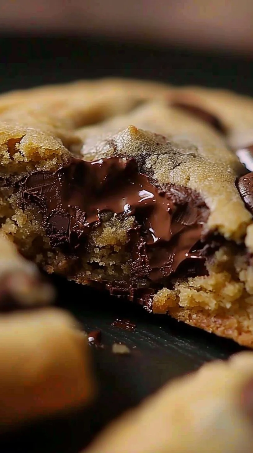 Galletas gruesas de chispas de chocolate recién horneadas