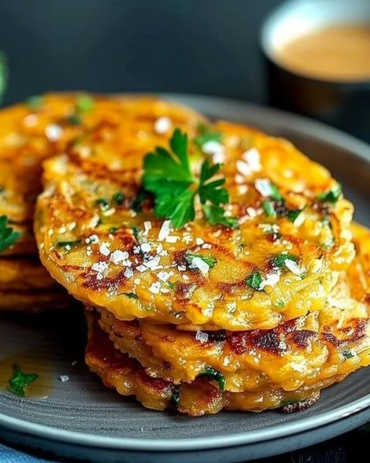 Tortillas saladas de lentejas rojas listas para servir