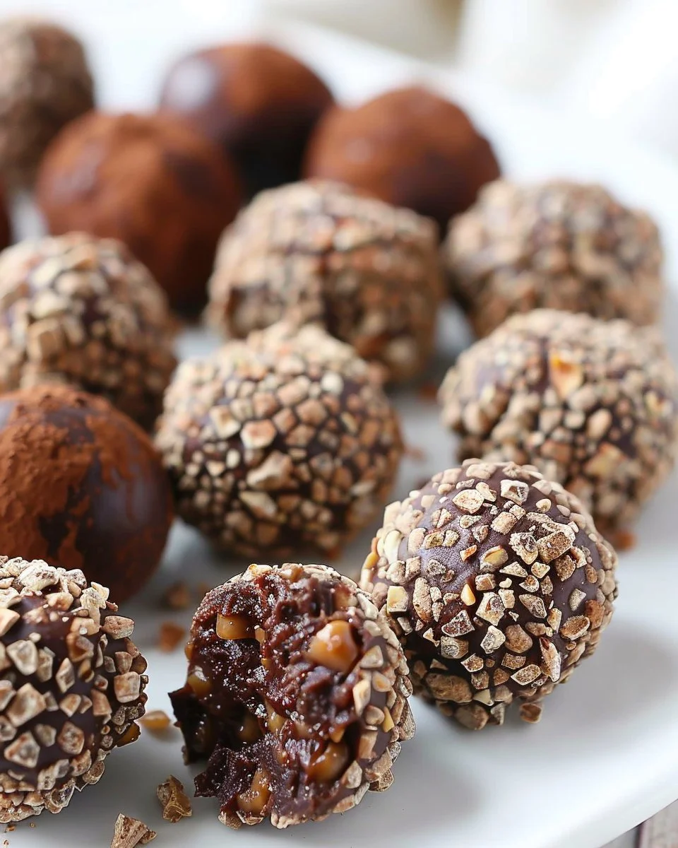 Trufas saludables preparadas con ingredientes naturales y nutritivos.