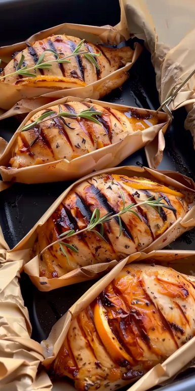 Mejor receta de pechuga de pollo jugosa con naranja y tomillo