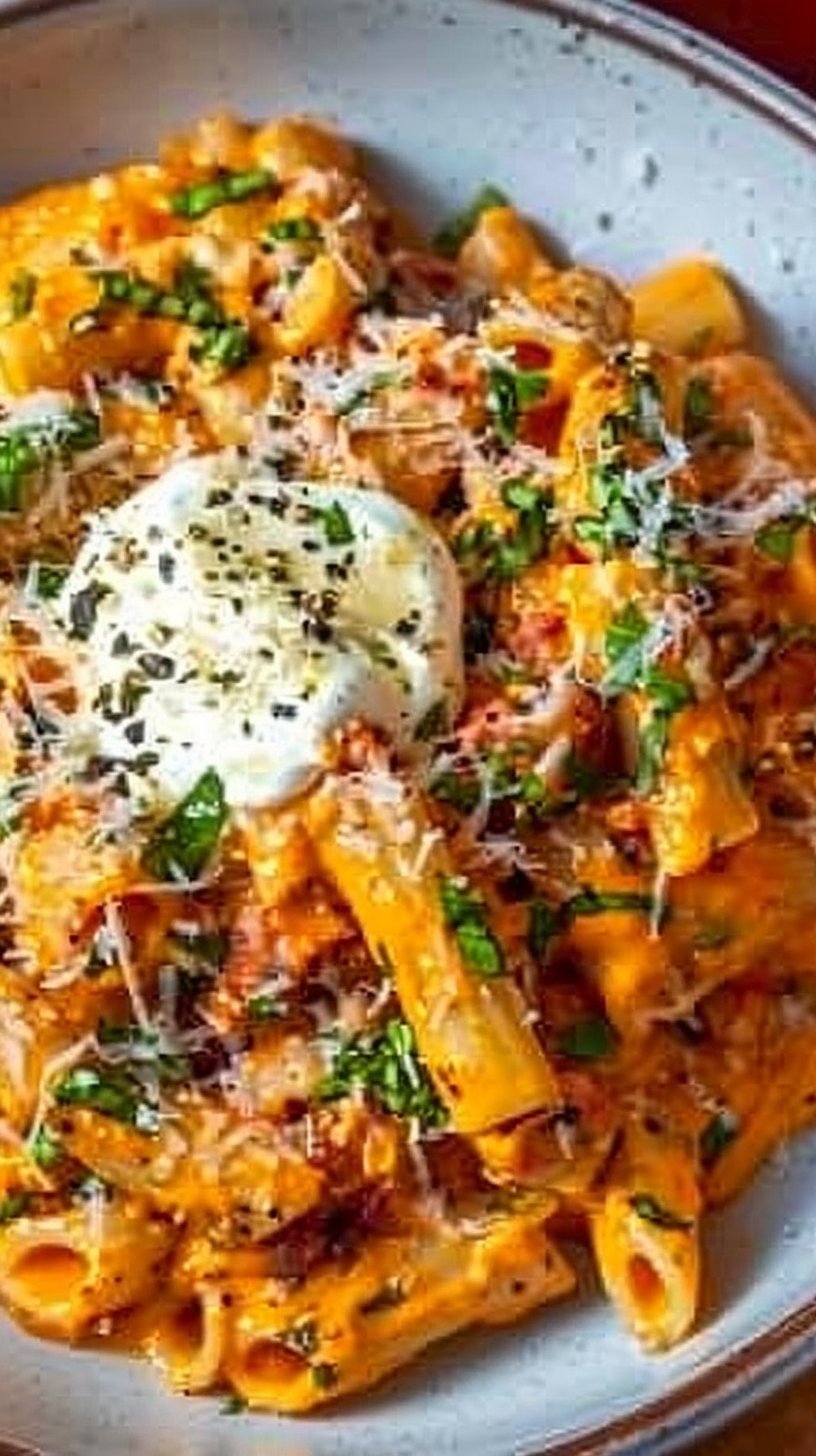 Receta de Pasta con Salsa Cremosa de Tomate y Ajo