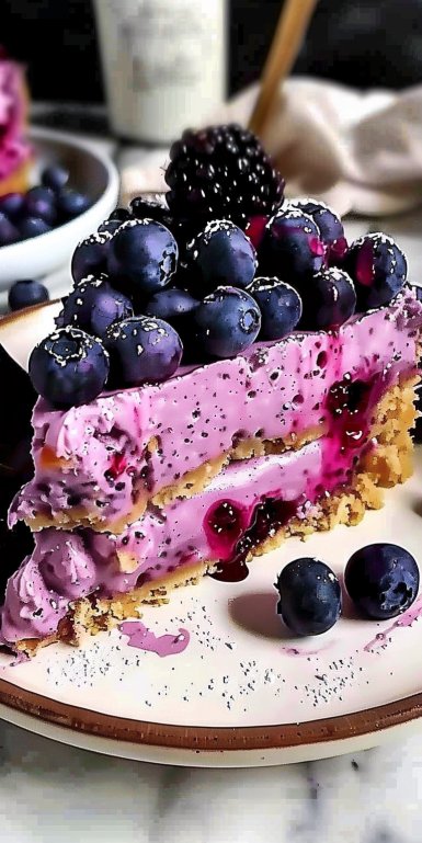 CHEESECAKE de ARÁNDANOS en minutos SIN COCCIÓN