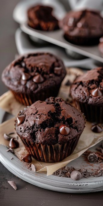 Muffins de chocolate esponjosos