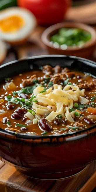 Sopa de Fideo y Frijol