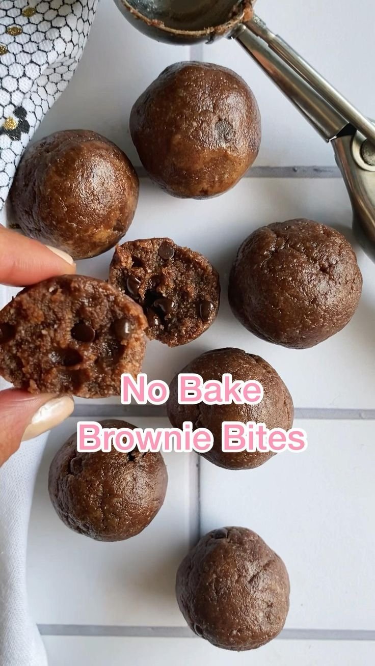 Bocaditos de Brownie Sin Hornear