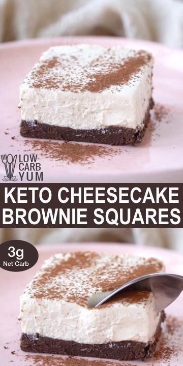 Brownies de queso crema keto
