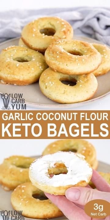 Bagels de Ajo y Harina de Coco Keto