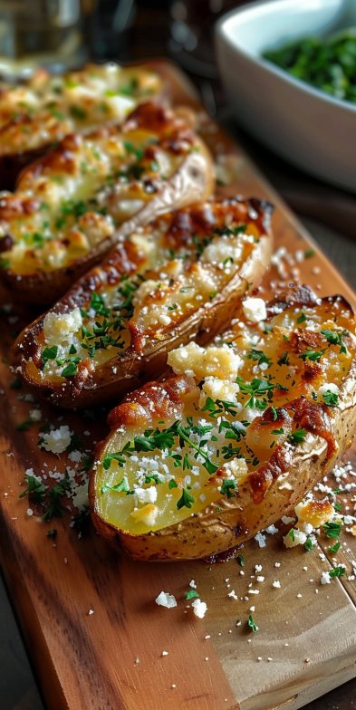 Papas al horno con queso parmesano