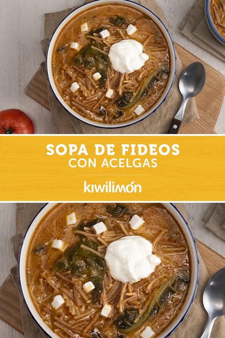 Sopa de Fideos con Acelgas