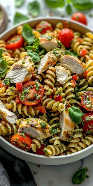 Ensalada de Pasta con Pollo y Pesto