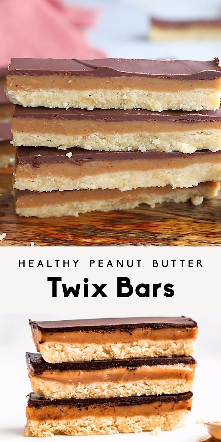 Healthy Peanut Butter Twix Bars