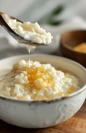 Tazón de Arroz con Leche Cremoso decorado con canela