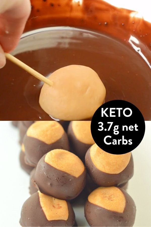 Buckeyes Keto (Bolas de Mantequilla de Maní Sin Hornear)