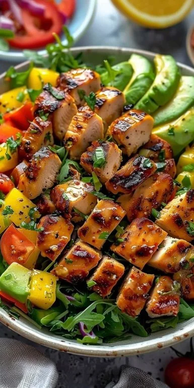 Ensalada de Pollo Hawaiana fresca y saludable sin gluten