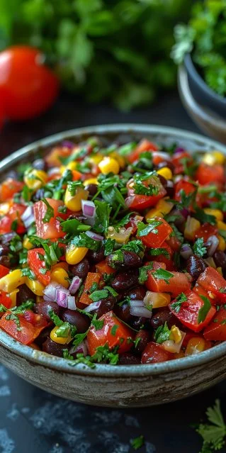 Ensalada Santa Fe al Estilo Chili's con ingredientes frescos y coloridos