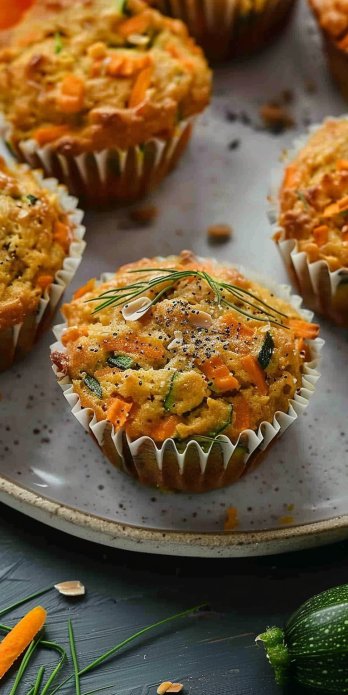 Muffins de zucchini y zanahoria
