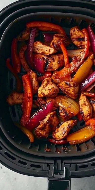 Fajitas de pollo crujientes preparadas en Air Fryer