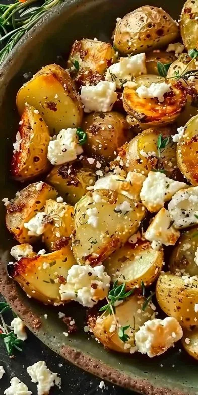 Patatas asadas con Feta Griego, un plato sabroso y atractivo