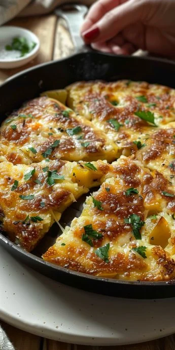 Plato de Hash de Papa y Queso, preparado con ingredientes frescos