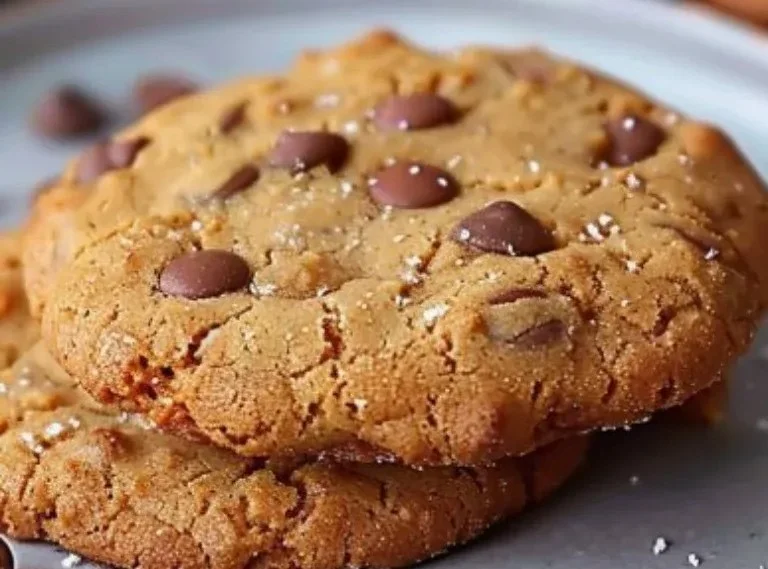 Galletas de harina de coco recién horneadas sobre una mesa