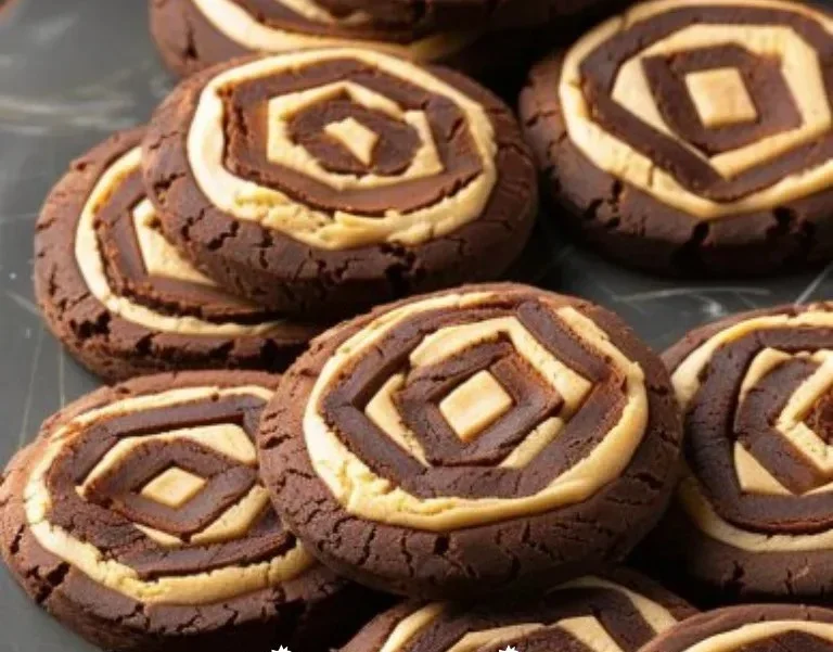 Galletitas Ajedrez de Vainilla y Chocolate en una bandeja decorativa