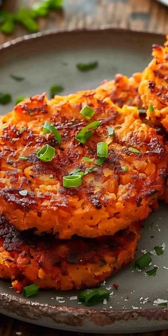 Hash browns de batata saludables servidos en un plato.