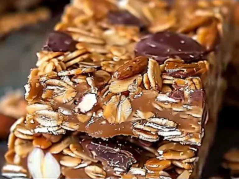 Barras de granola de mantequilla de maní saludables y sin hornear