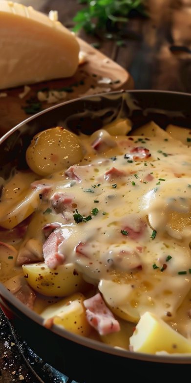 Papitas con Jamón y Queso