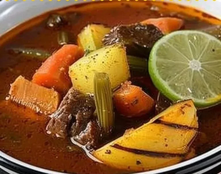 Plato de Mole de la Olla con ingredientes frescos y sabrosos
