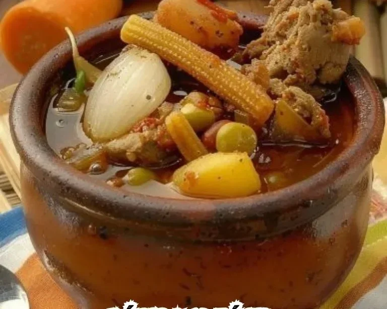 Plato de Mole de la Olla humeante servido en un tazón tradicional.