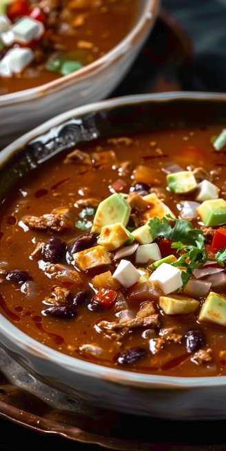 Sopa Azteca con Chile Pasilla