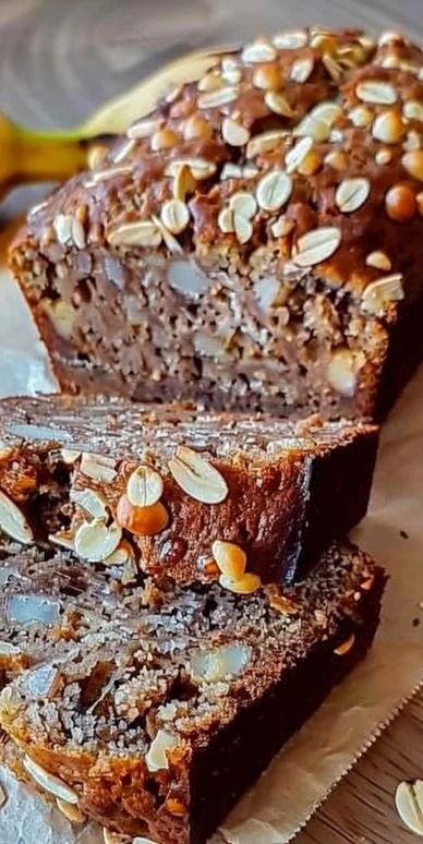 Rebanadas de pan de plátano saludable en un plato