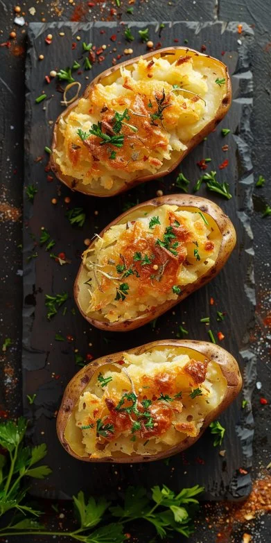 Papas al horno crujientes y doradas servidas en un plato