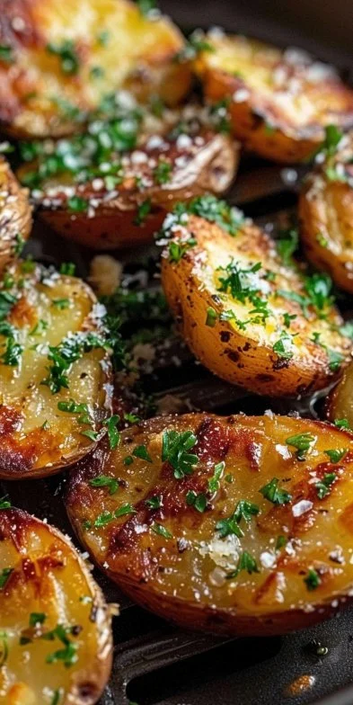 Papas al Horno con Ajo y Parmesano preparadas en freidora de aire