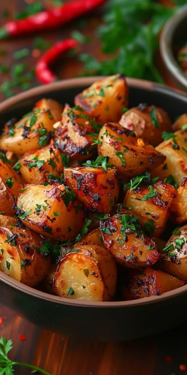Papas asadas crujientes cocinadas en air fryer