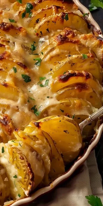 Papas Gratinadas Fáciles con Queso, receta sencilla y deliciosa