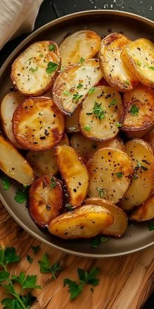 Papas sliced cocinadas en freidora de aire, crujientes y sabrosas.