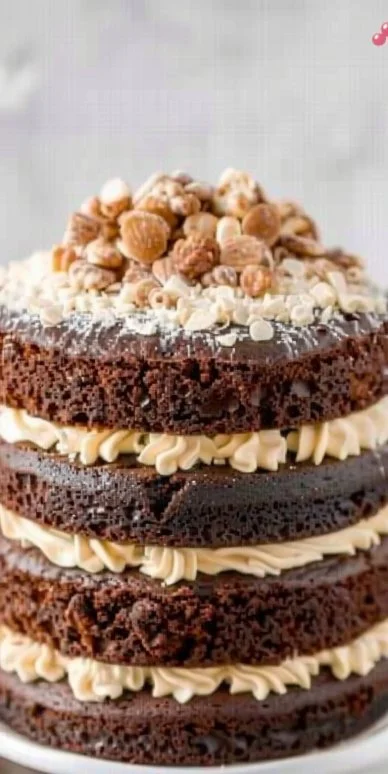 Delicioso pastel alemán decorado con crema y frutas