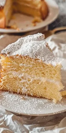 Delicioso pastel de vainilla casero frescamente horneado