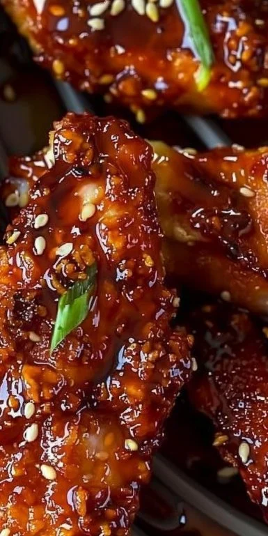 Pollo frito coreano preparado en freidora de aire, crujiente y sabroso