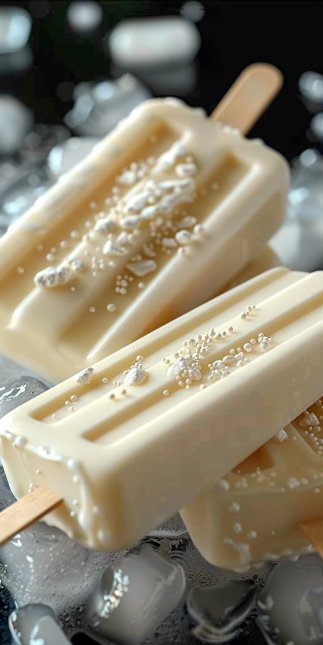 Paletas de Helado de Leche Condensada y Leche en Polvo