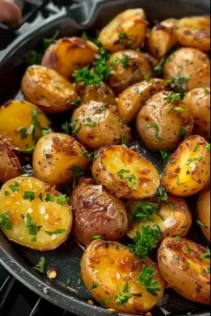 Papas al horno crujientes y doradas listas para servir