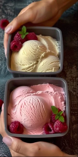 Variedad de helados caseros en diferentes sabores.