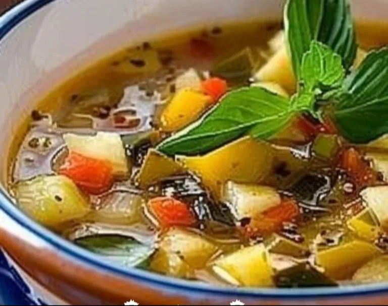 Sopa Mexicana de Calabaza servida en un tazón con ingredientes frescos.